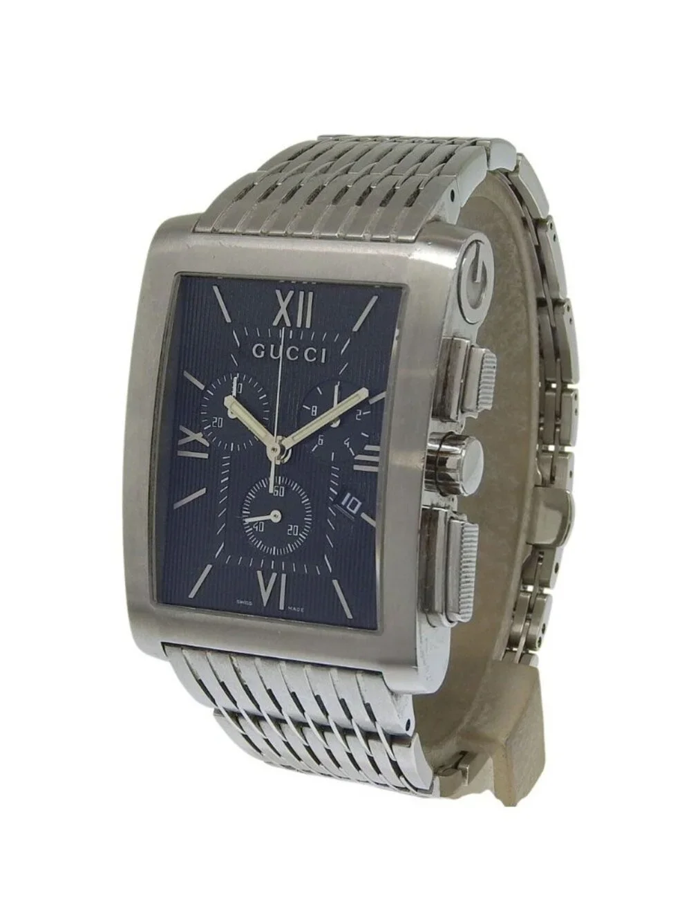Gucci Metro Stainless Steel Quartz Chronograph Black Dial Watch